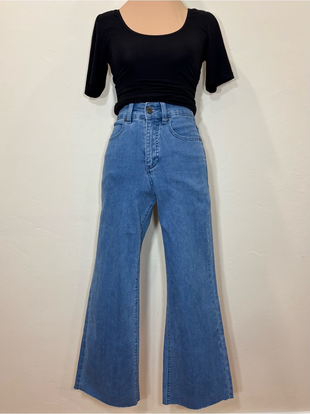 NWT Universal Standard Jackie High Rise Cropped Jeans, California Blue, Size 0